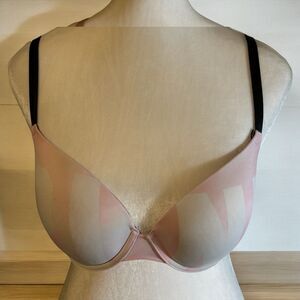 PINK Victoria's Secret Pink & White Wear‎ Everywhere Push Up Bra 32DD